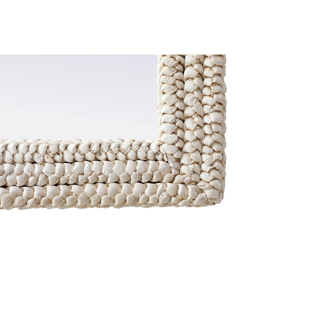 Rectangle Cornhusk Mirror 30X42 In Linen White