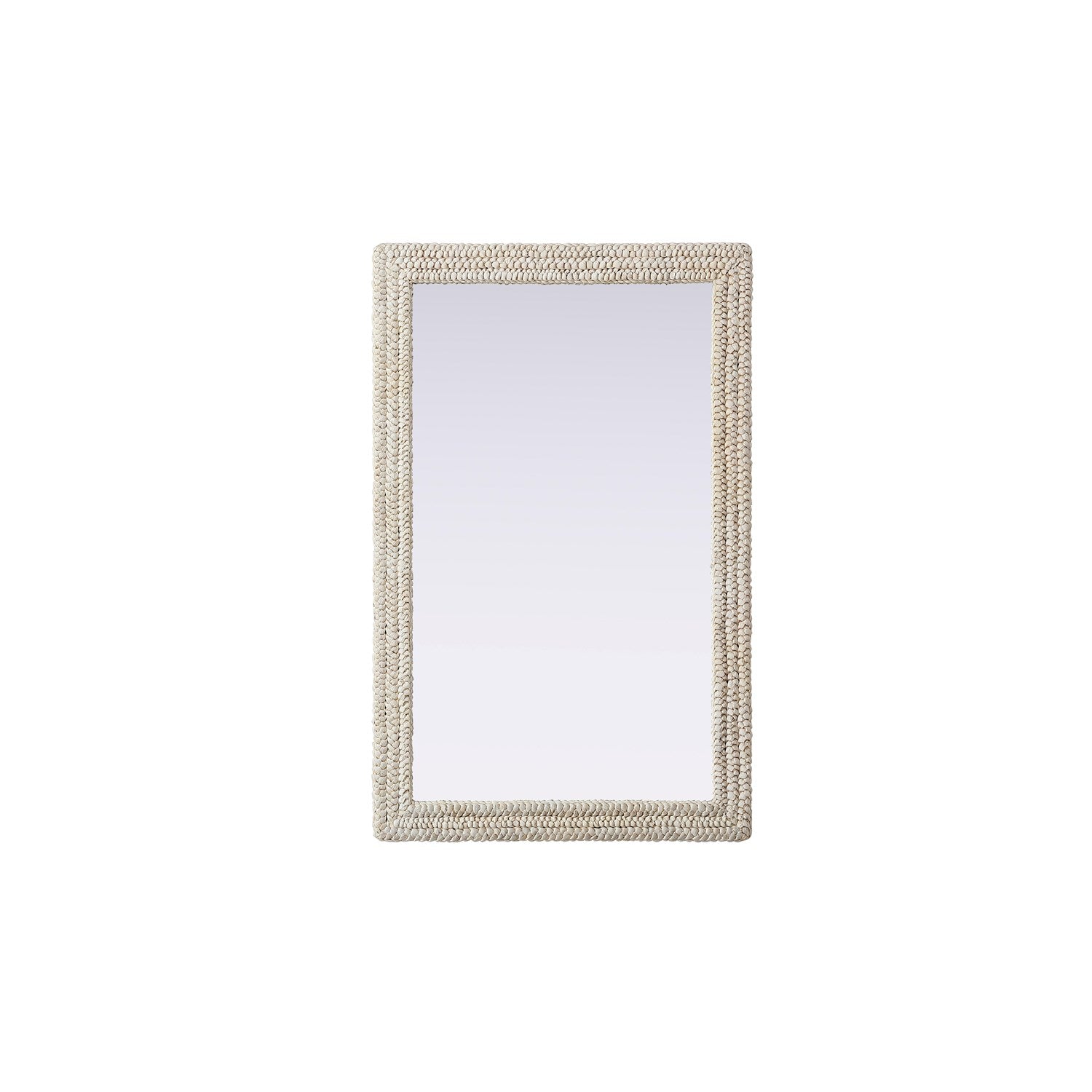 Rectangle Cornhusk Mirror 35X55 In Linen White by Elegant Decor