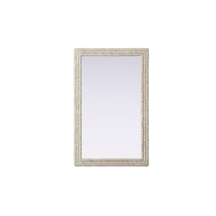 Rectangle Cornhusk Mirror 35X55 In Linen White by Elegant Decor