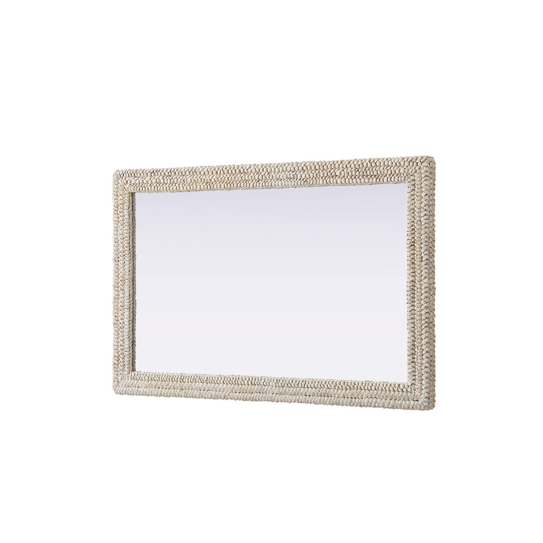 Rectangle Cornhusk Mirror 35X55 In Linen White