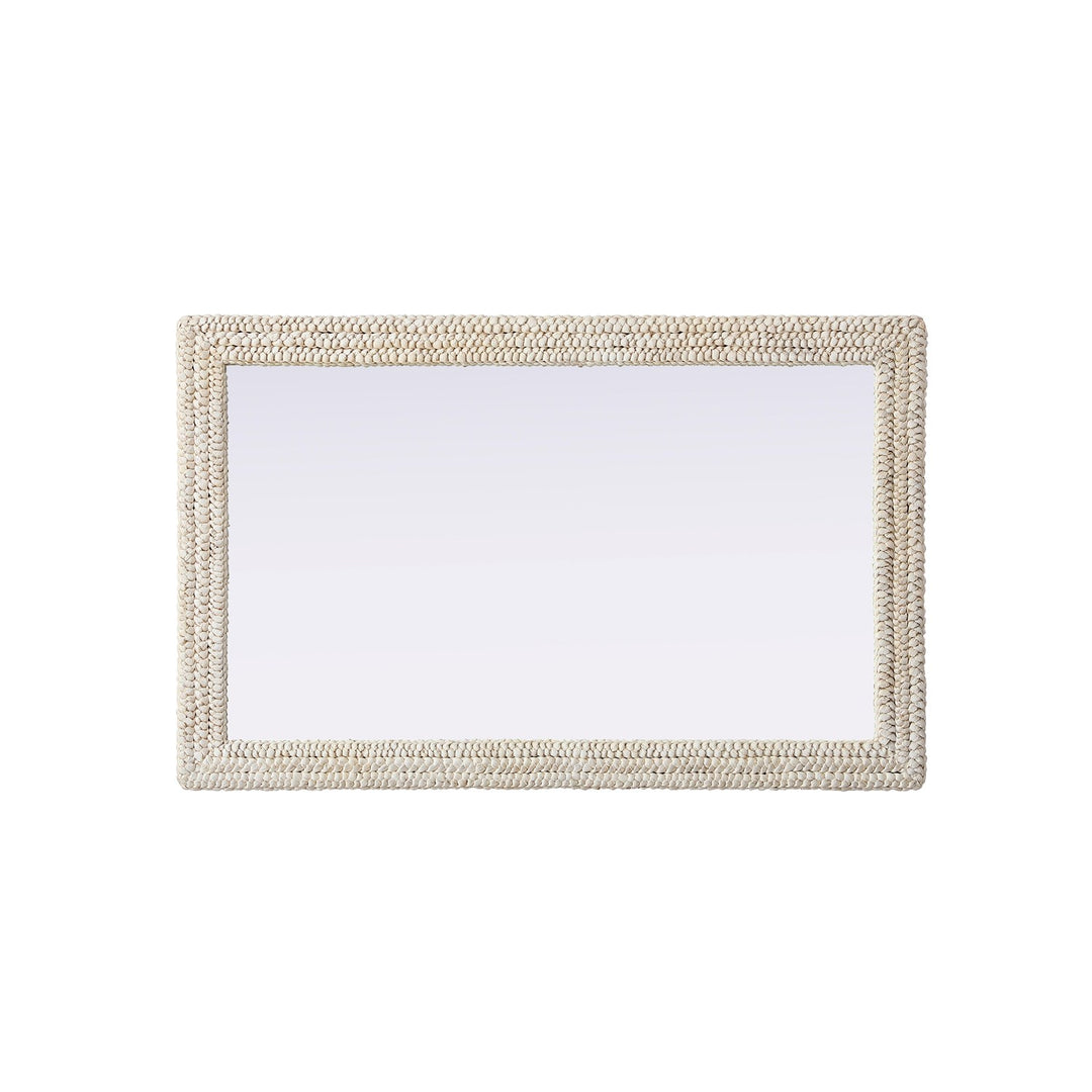 Rectangle Cornhusk Mirror 35X55 In Linen White