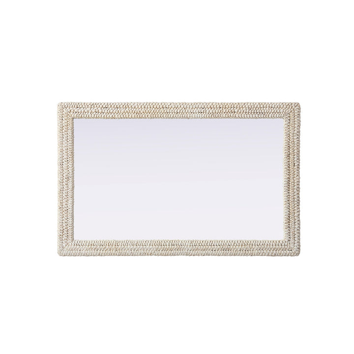Rectangle Cornhusk Mirror 35X55 In Linen White