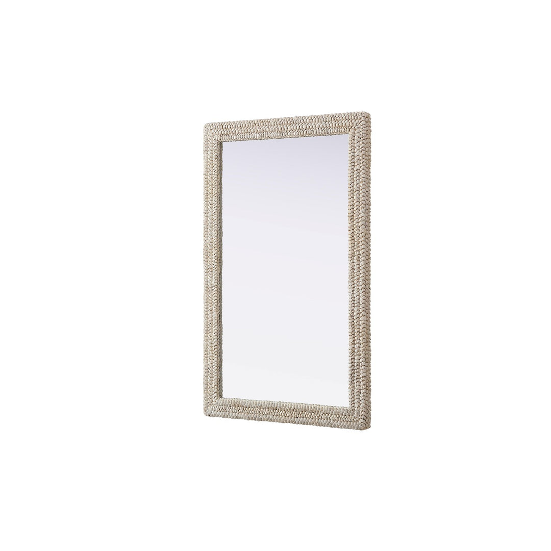 Rectangle Cornhusk Mirror 35X55 In Linen White