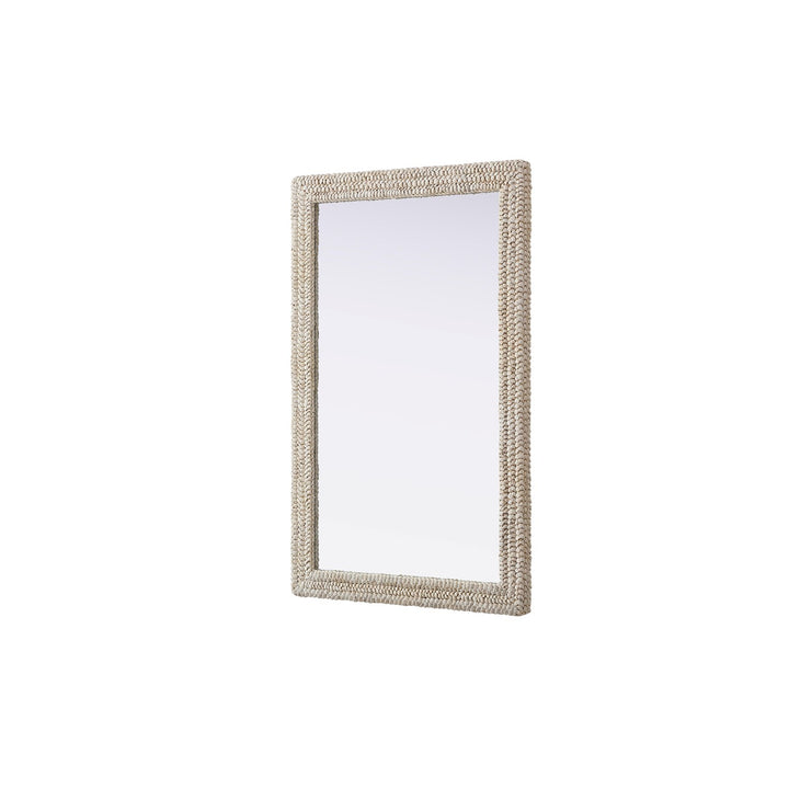 Rectangle Cornhusk Mirror 35X55 In Linen White