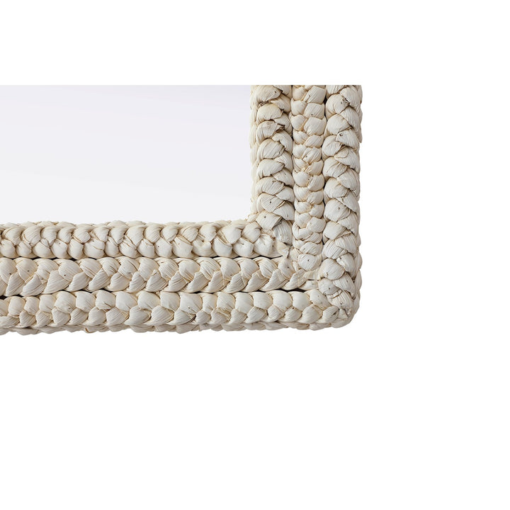 Rectangle Cornhusk Mirror 35X55 In Linen White