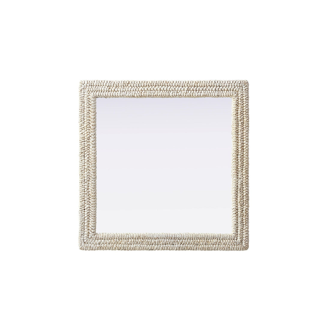 Rectangle Cornhusk Mirror 36X36 In Linen White by Elegant Decor