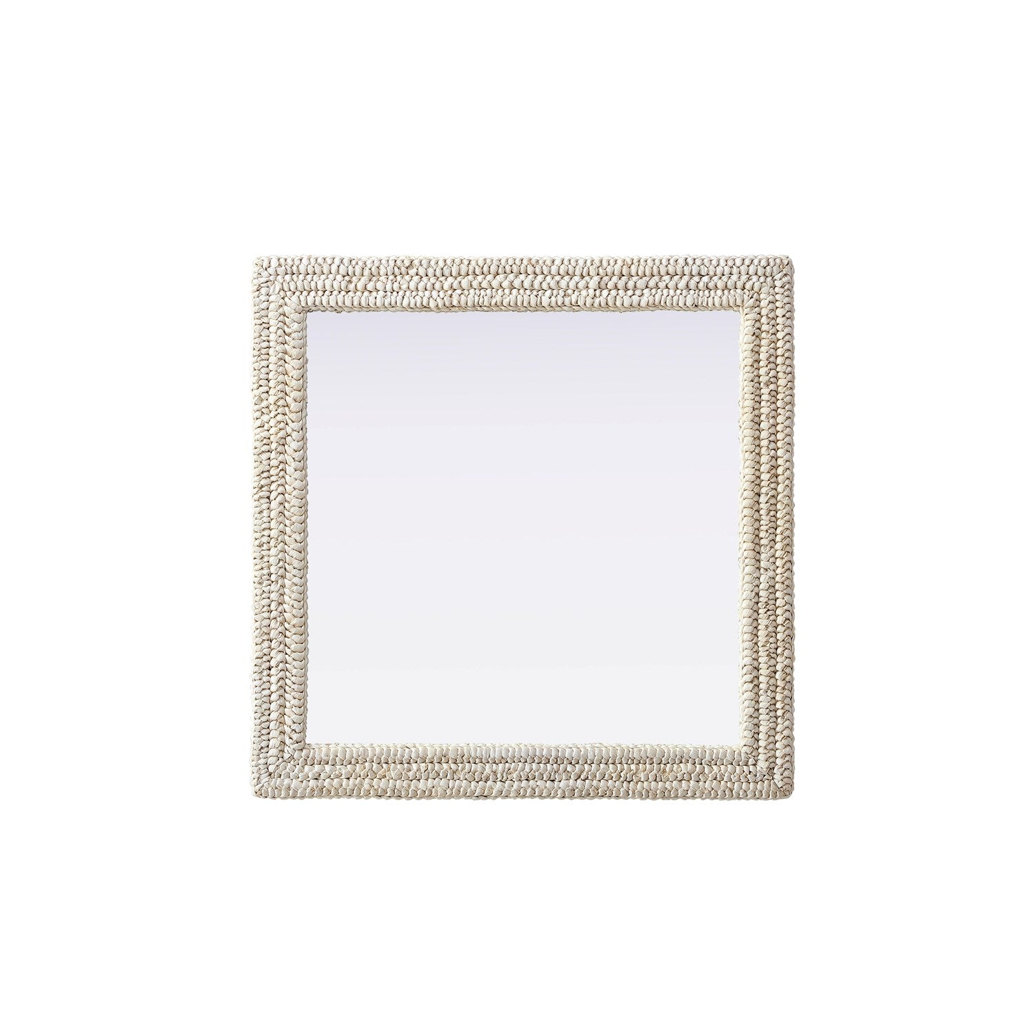 Rectangle Cornhusk Mirror 36X36 In Linen White by Elegant Decor