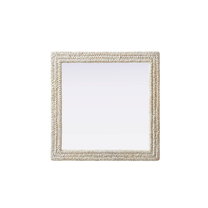 Rectangle Cornhusk Mirror 36X36 In Linen White by Elegant Decor