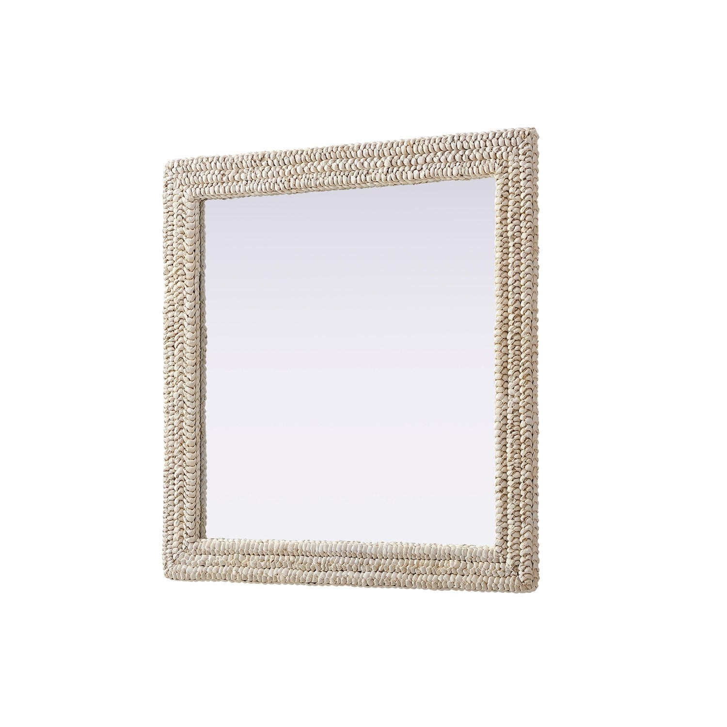 Rectangle Cornhusk Mirror 36X36 In Linen White