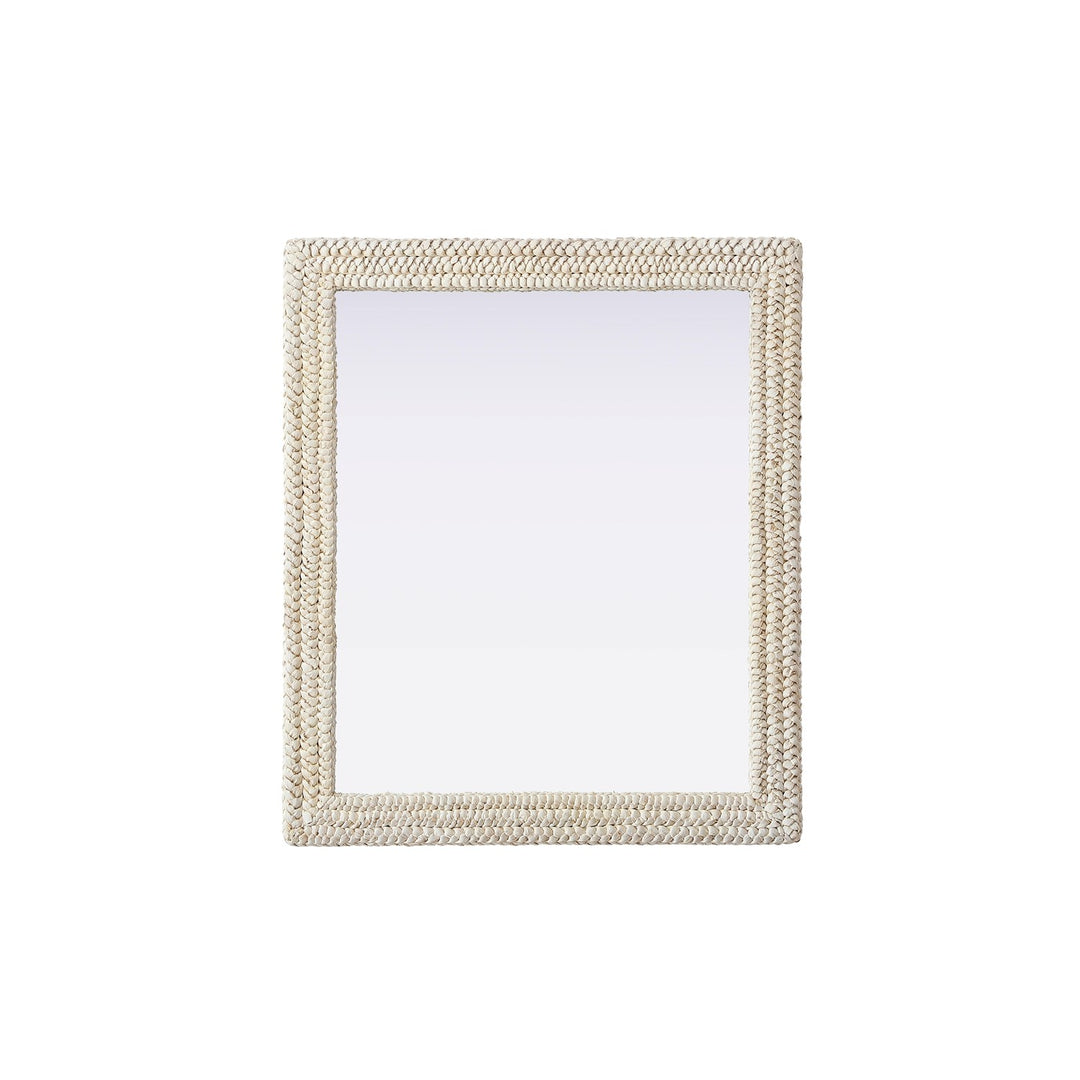 Rectangle Cornhusk Mirror 36X42 In Linen White by Elegant Decor