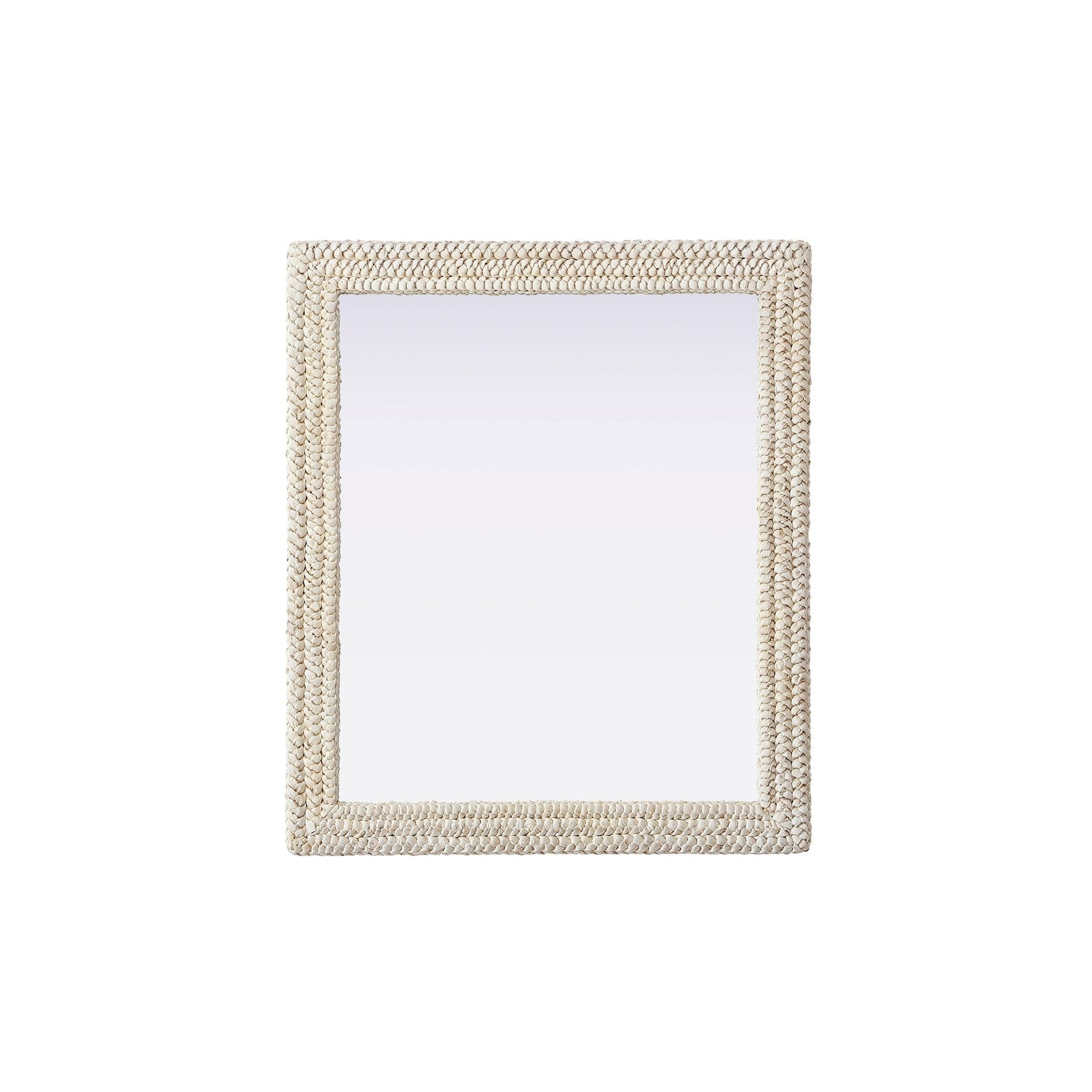 Rectangle Cornhusk Mirror 36X42 In Linen White by Elegant Decor