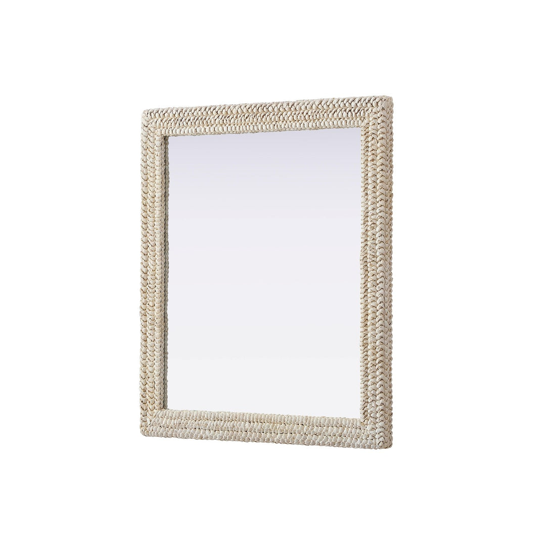 Rectangle Cornhusk Mirror 36X42 In Linen White