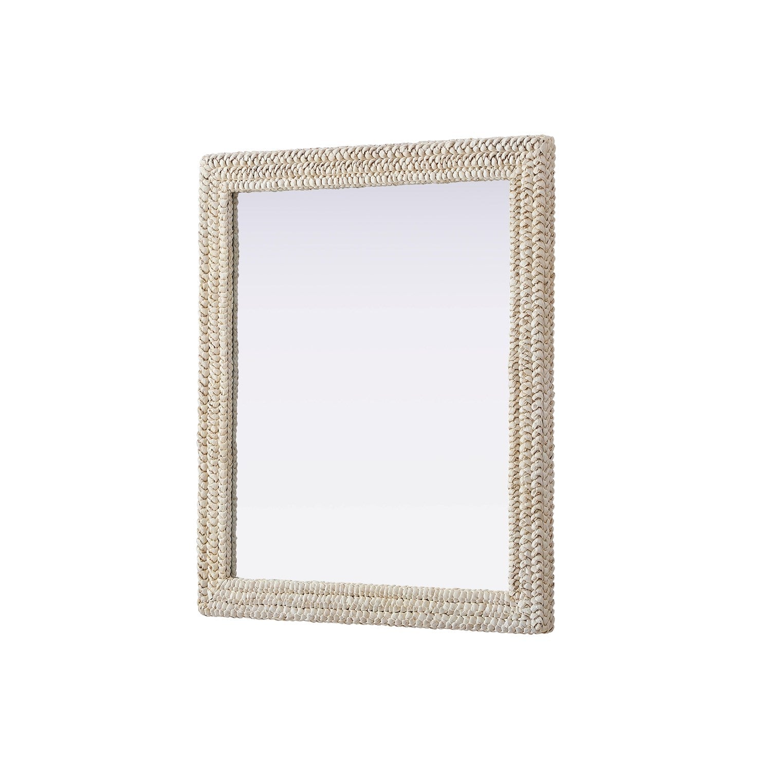 Rectangle Cornhusk Mirror 36X42 In Linen White
