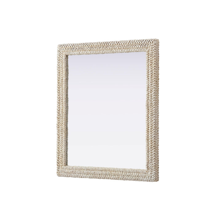 Rectangle Cornhusk Mirror 36X42 In Linen White