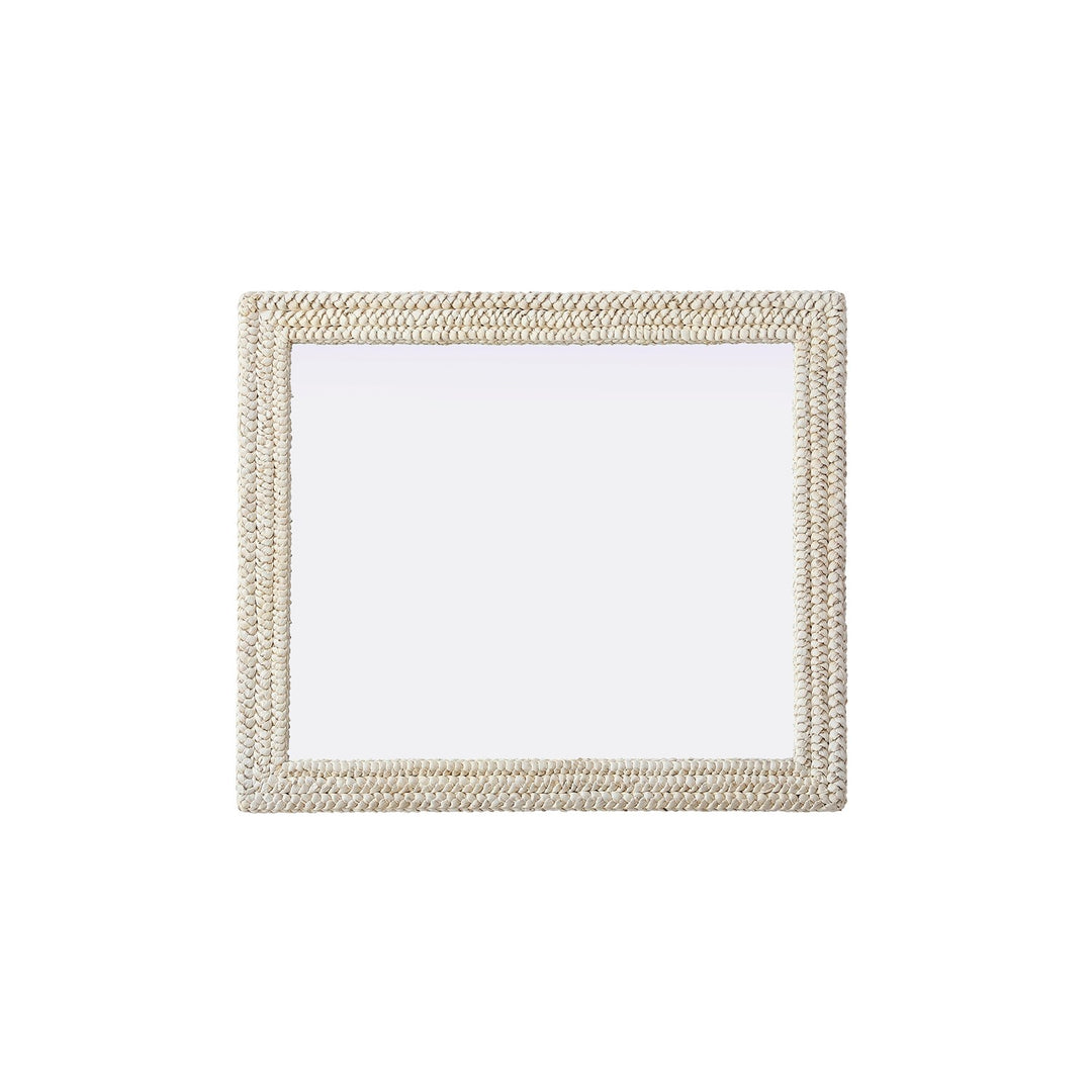 Rectangle Cornhusk Mirror 36X42 In Linen White