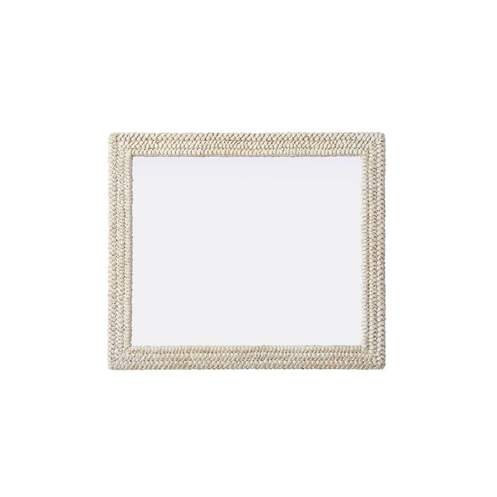 Rectangle Cornhusk Mirror 36X42 In Linen White