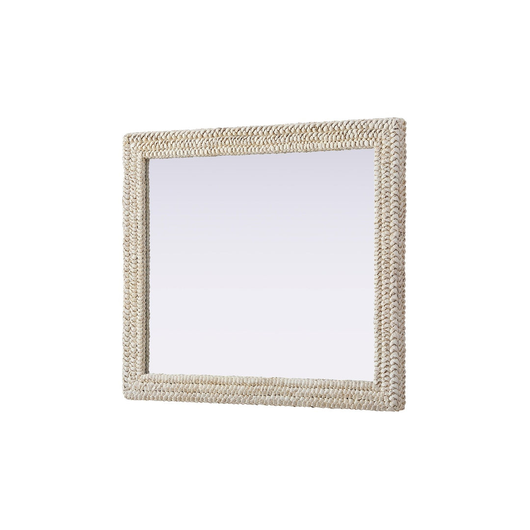 Rectangle Cornhusk Mirror 36X42 In Linen White