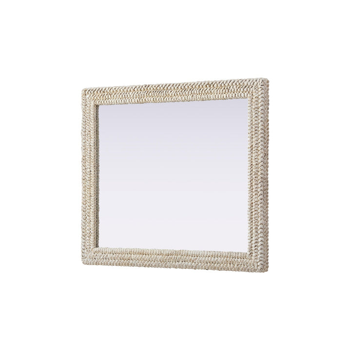 Rectangle Cornhusk Mirror 36X42 In Linen White