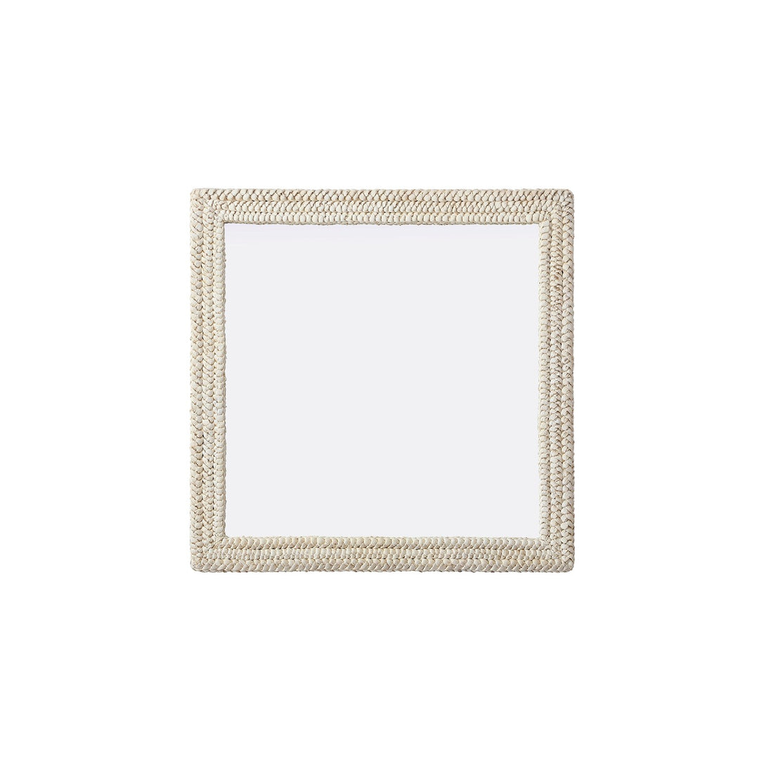 Rectangle Cornhusk Mirror 40X40 In Linen White by Elegant Decor