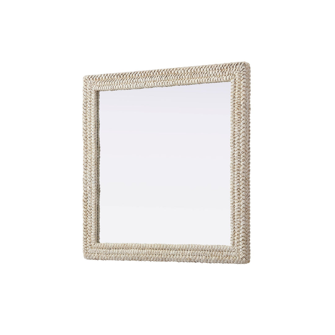 Rectangle Cornhusk Mirror 40X40 In Linen White