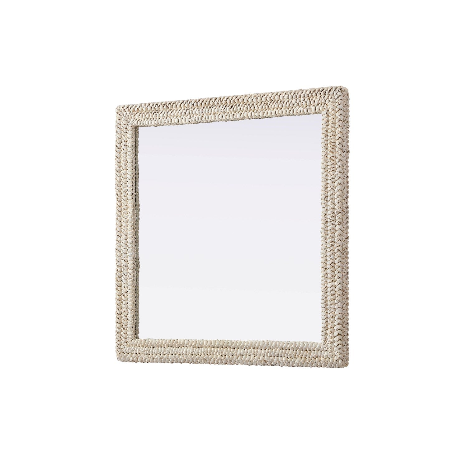 Rectangle Cornhusk Mirror 40X40 In Linen White