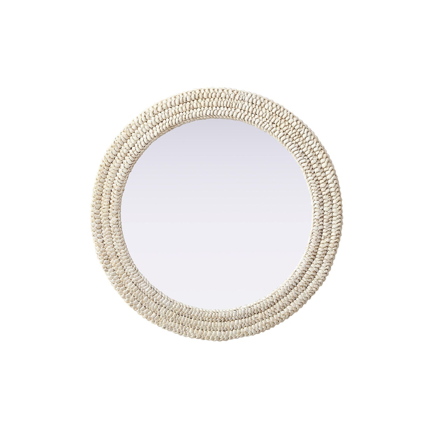 Round Cornhusk Mirror 30X30 In Linen White by Elegant Decor