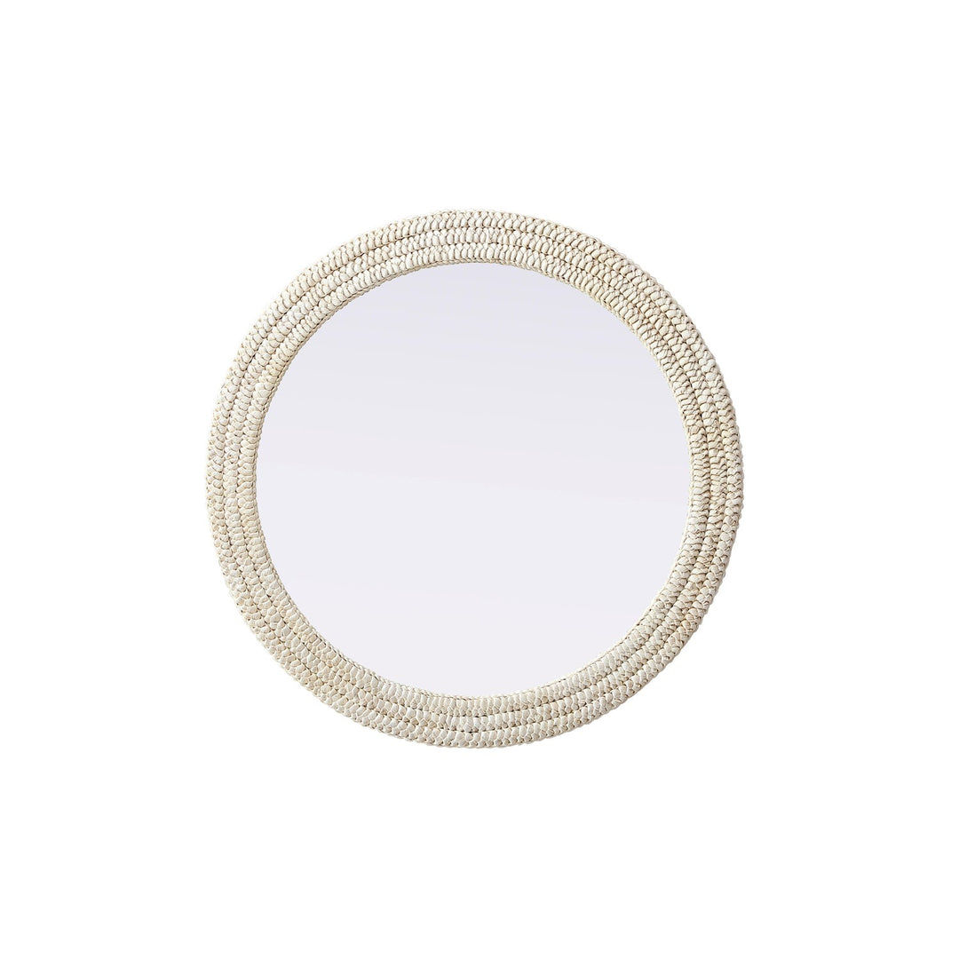 Round Cornhusk Mirror 36X36 In Linen White by Elegant Decor