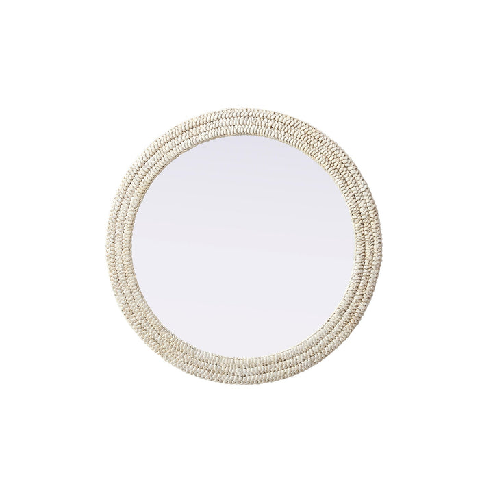 Round Cornhusk Mirror 36X36 In Linen White by Elegant Decor