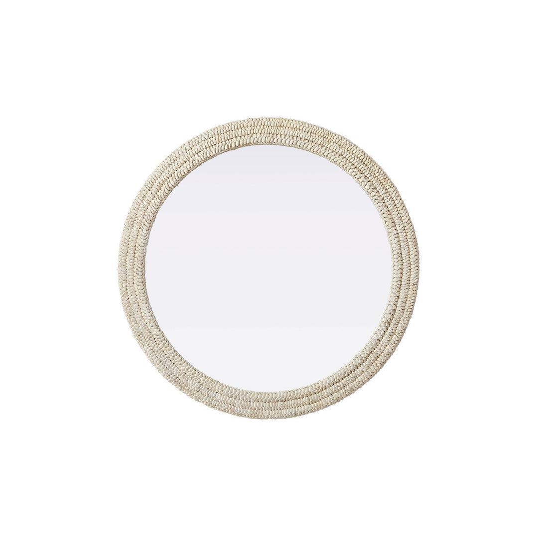 Round Cornhusk Mirror 42X42 In Linen White by Elegant Decor