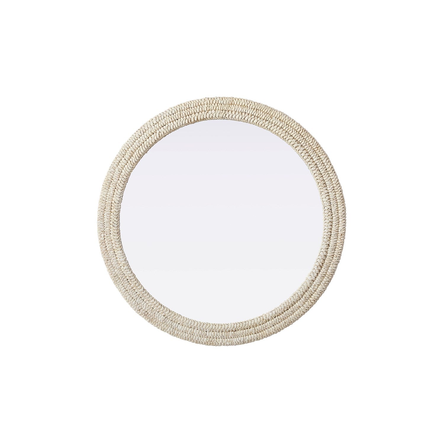 Round Cornhusk Mirror 42X42 In Linen White by Elegant Decor
