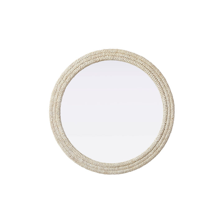 Round Cornhusk Mirror 42X42 In Linen White by Elegant Decor