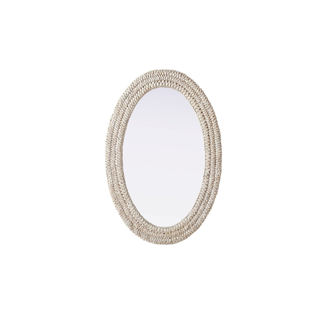 Oval Cornhusk Mirror 24X36 In Linen White by Elegant Decor