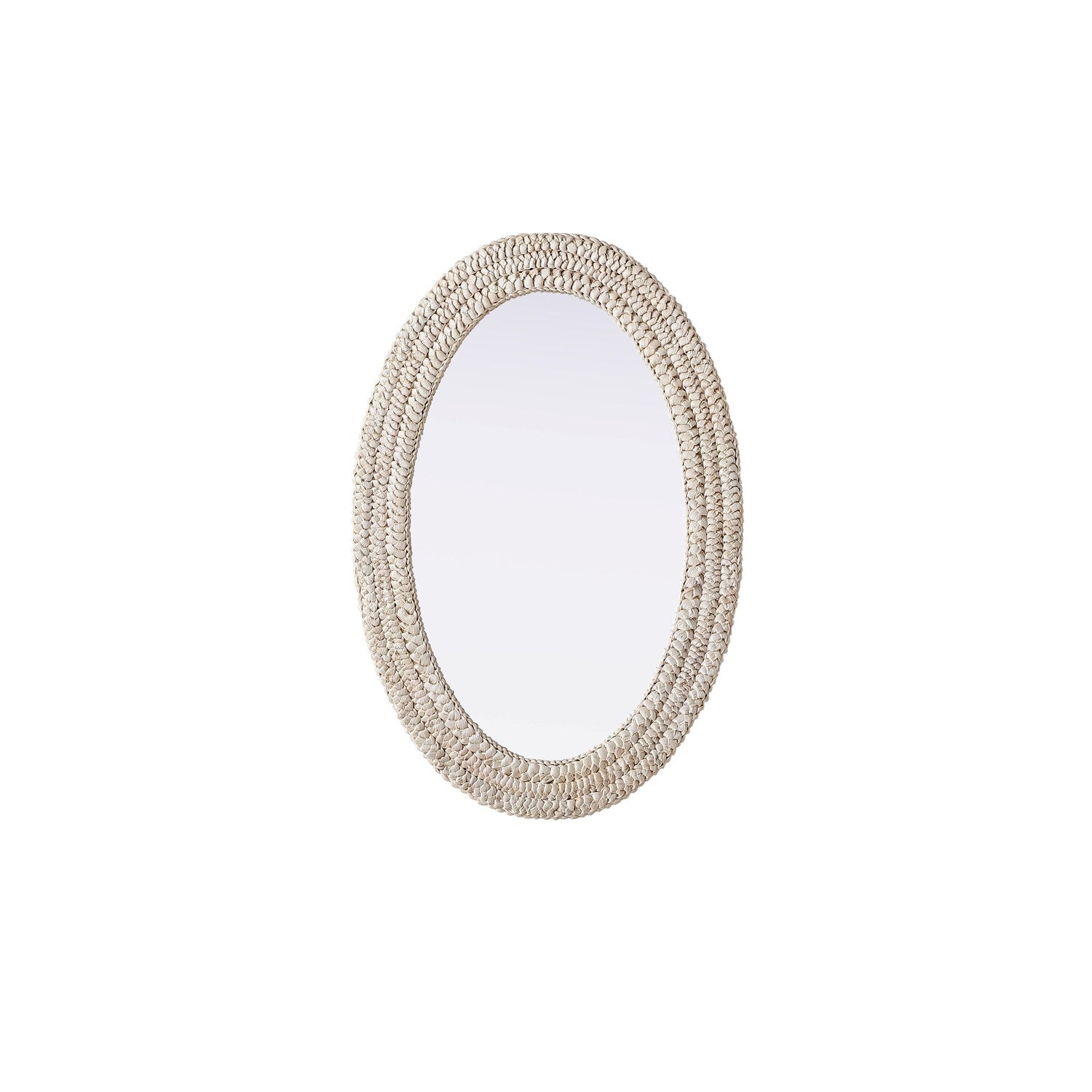 Oval Cornhusk Mirror 24X36 In Linen White by Elegant Decor