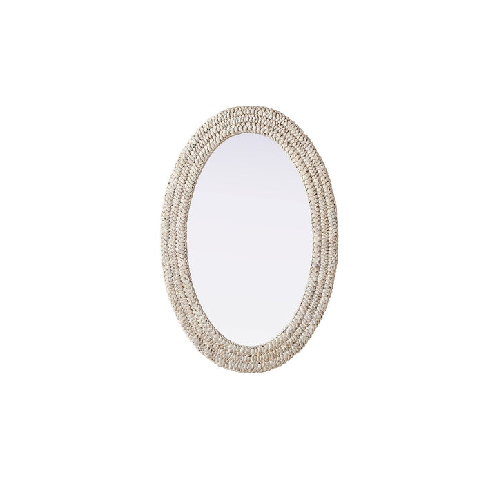 Oval Cornhusk Mirror 24X36 In Linen White by Elegant Decor