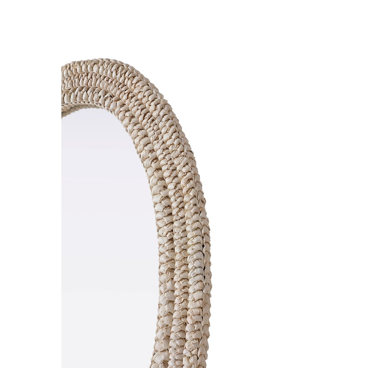 Oval Cornhusk Mirror 24X36 In Linen White