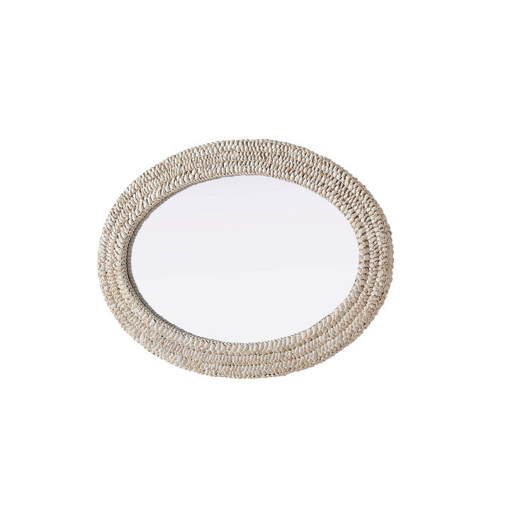 Oval Cornhusk Mirror 24X36 In Linen White