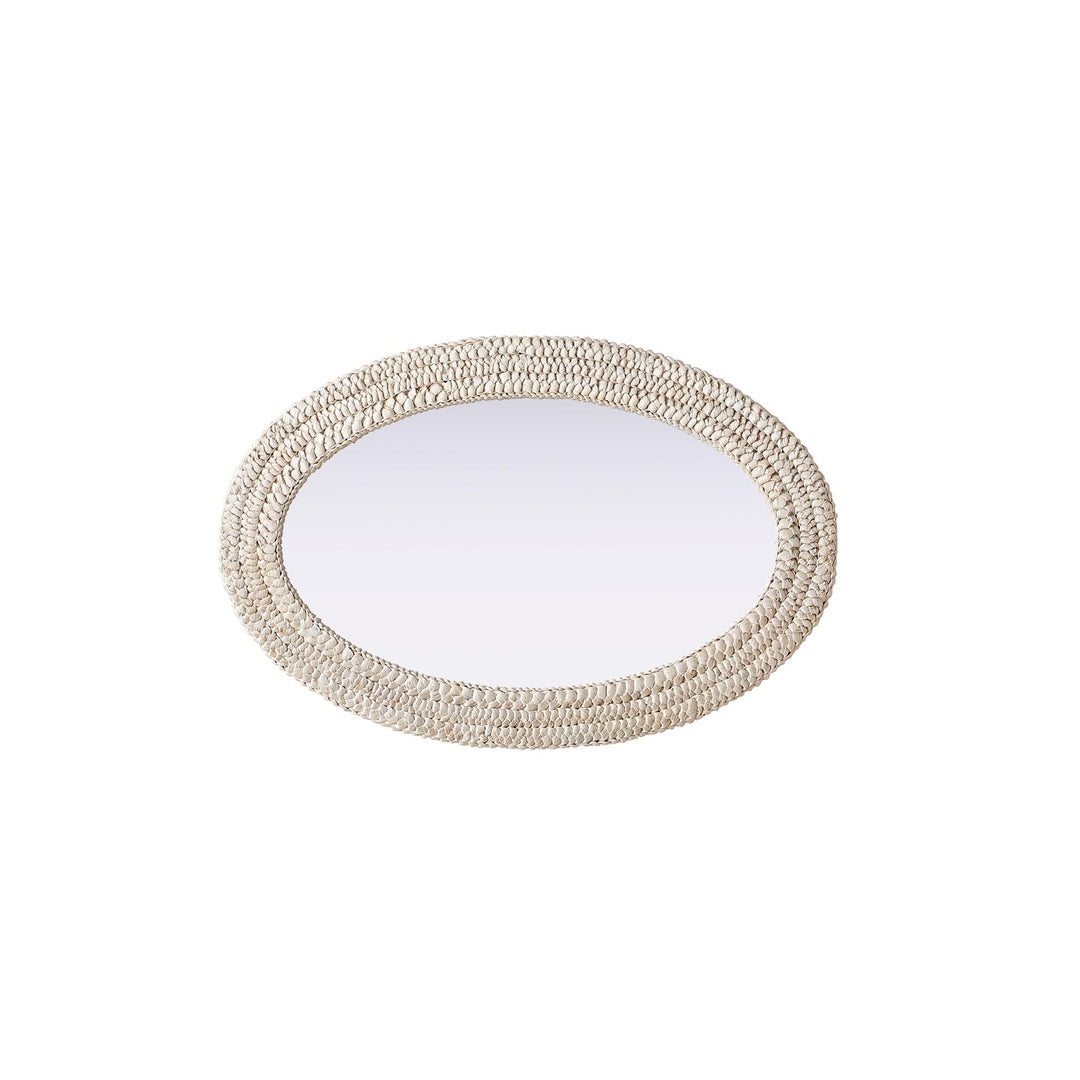 Oval Cornhusk Mirror 24X36 In Linen White