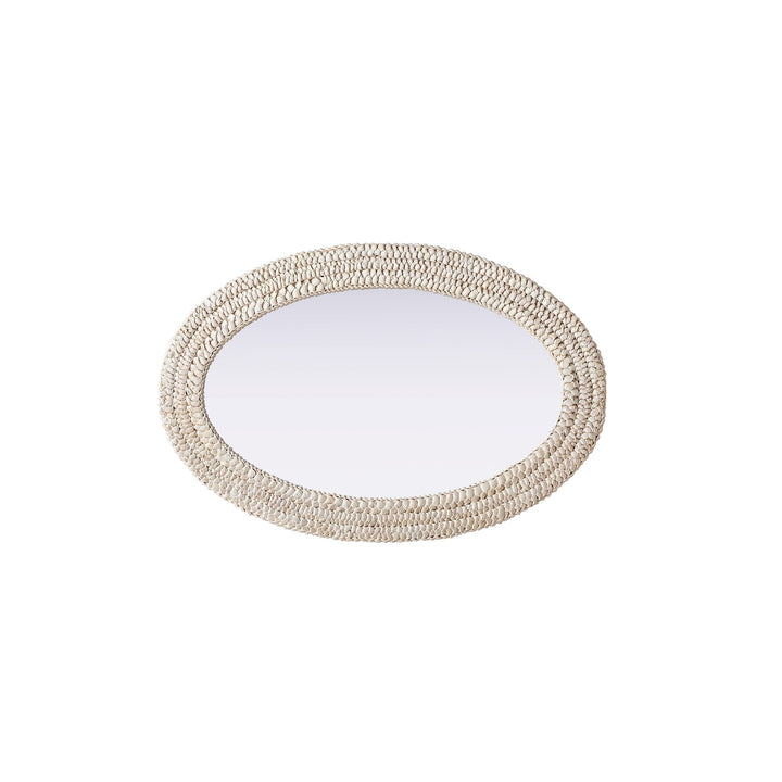 Oval Cornhusk Mirror 24X36 In Linen White