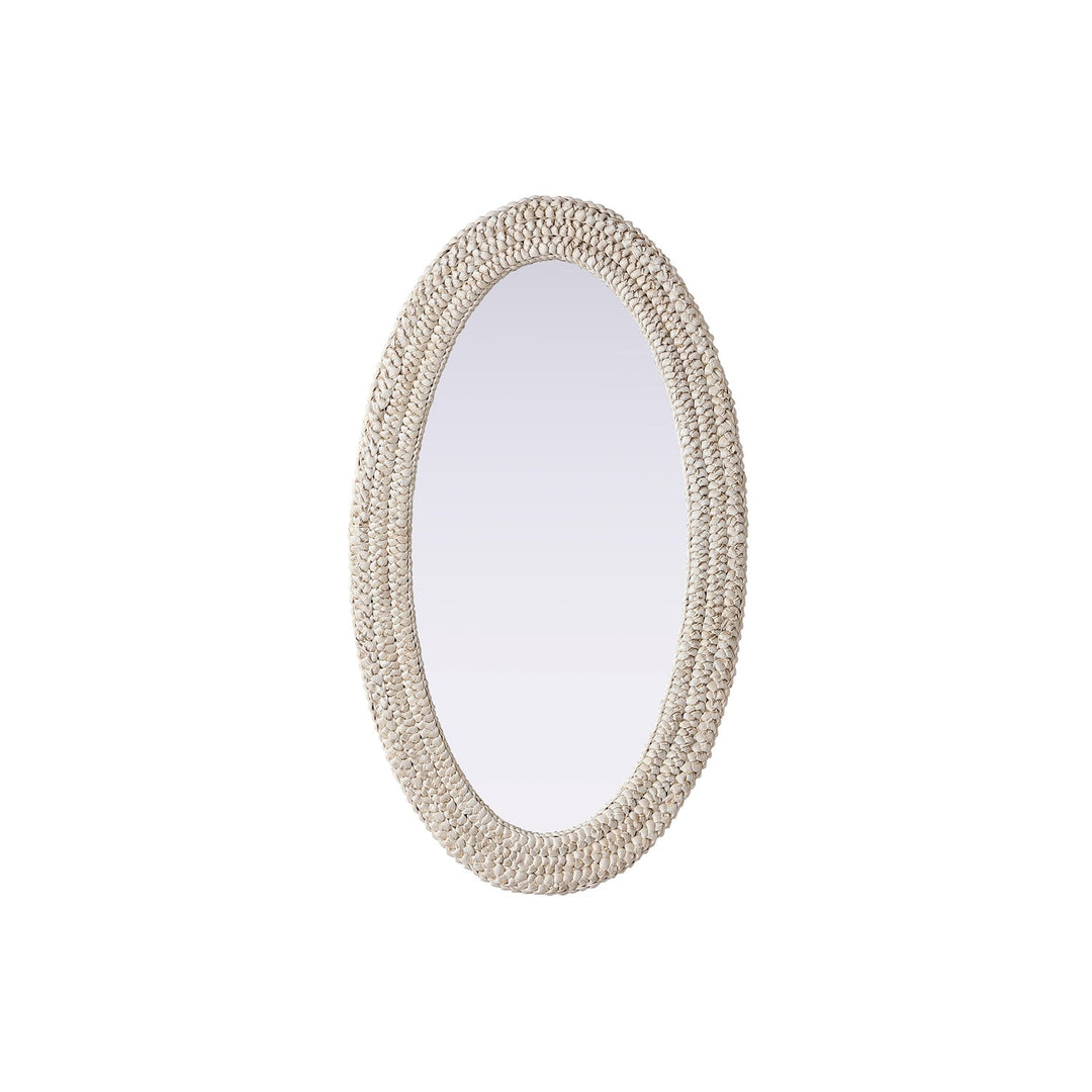 Oval Cornhusk Mirror 24X42 In Linen White by Elegant Decor
