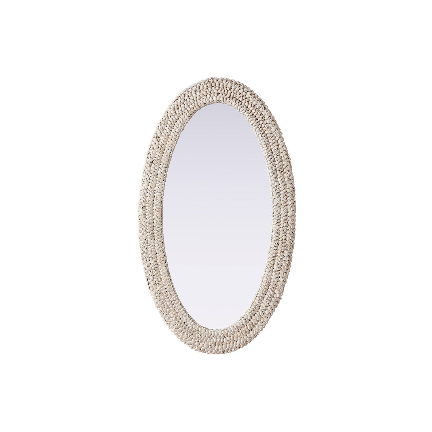 Oval Cornhusk Mirror 24X42 In Linen White by Elegant Decor