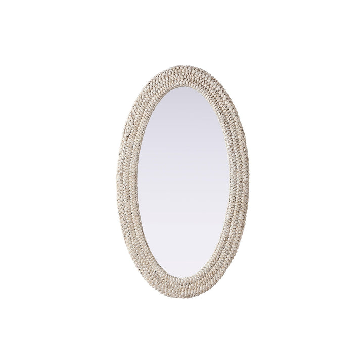 Oval Cornhusk Mirror 24X42 In Linen White by Elegant Decor