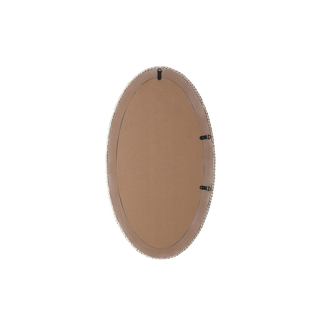 Oval Cornhusk Mirror 24X42 In Linen White