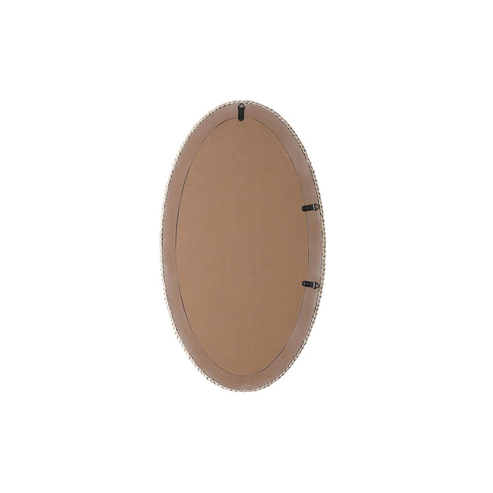 Oval Cornhusk Mirror 24X42 In Linen White