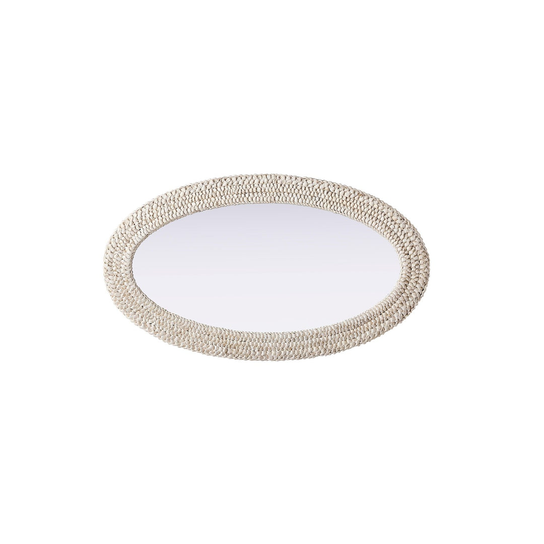 Oval Cornhusk Mirror 24X42 In Linen White