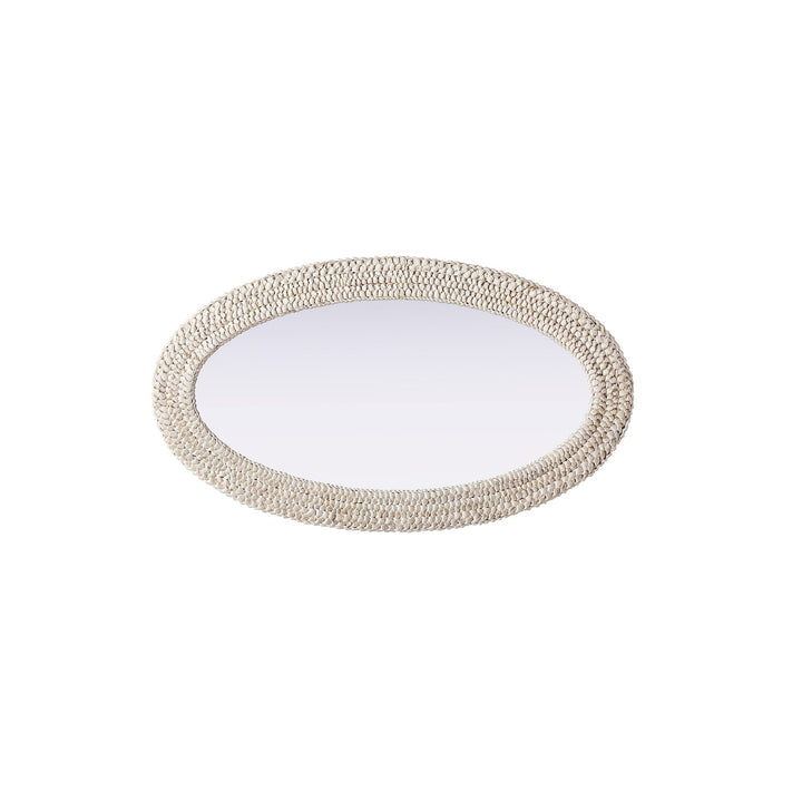 Oval Cornhusk Mirror 24X42 In Linen White