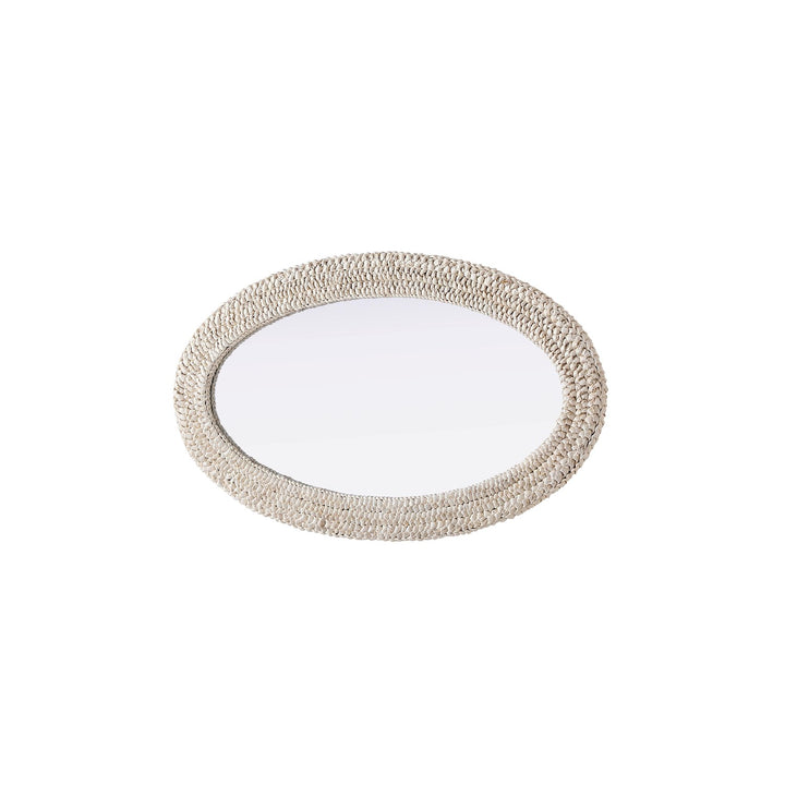 Oval Cornhusk Mirror 24X42 In Linen White