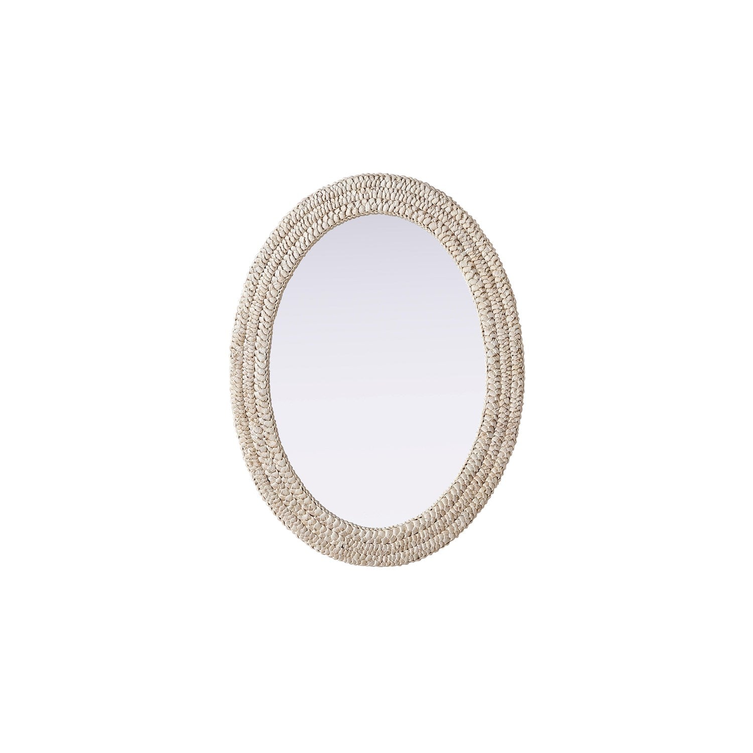 Oval Cornhusk Mirror 27X36 In Linen White by Elegant Decor