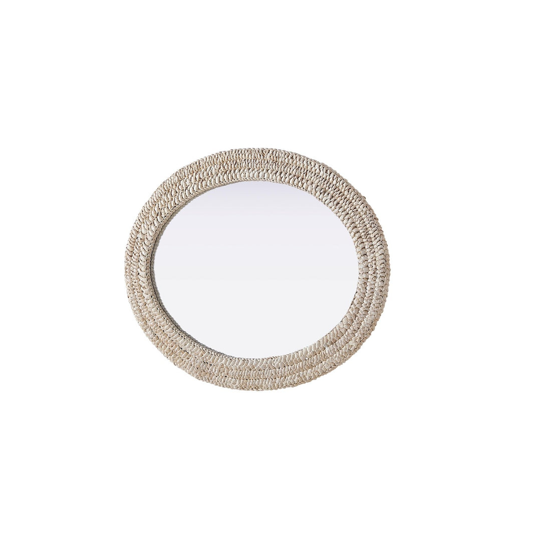 Oval Cornhusk Mirror 27X36 In Linen White
