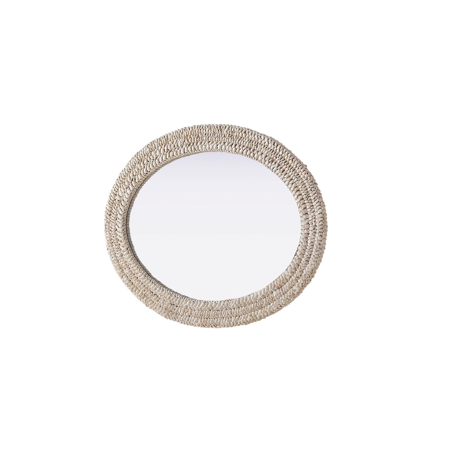 Oval Cornhusk Mirror 27X36 In Linen White
