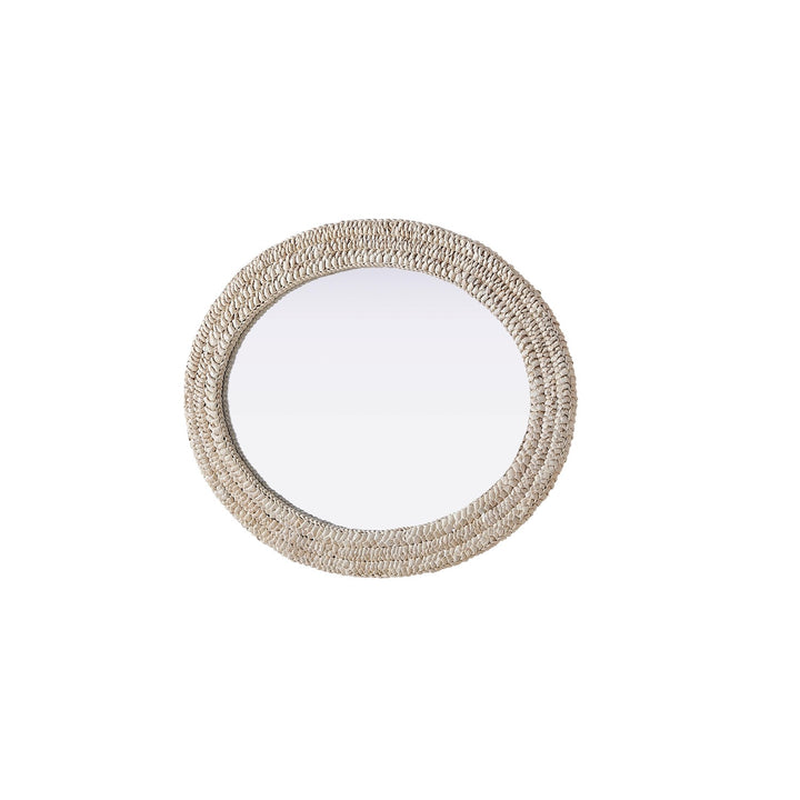 Oval Cornhusk Mirror 27X36 In Linen White